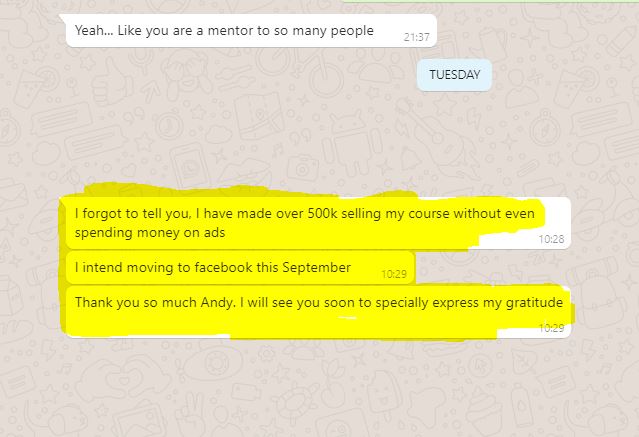 Testimonial Eben WhatsApp